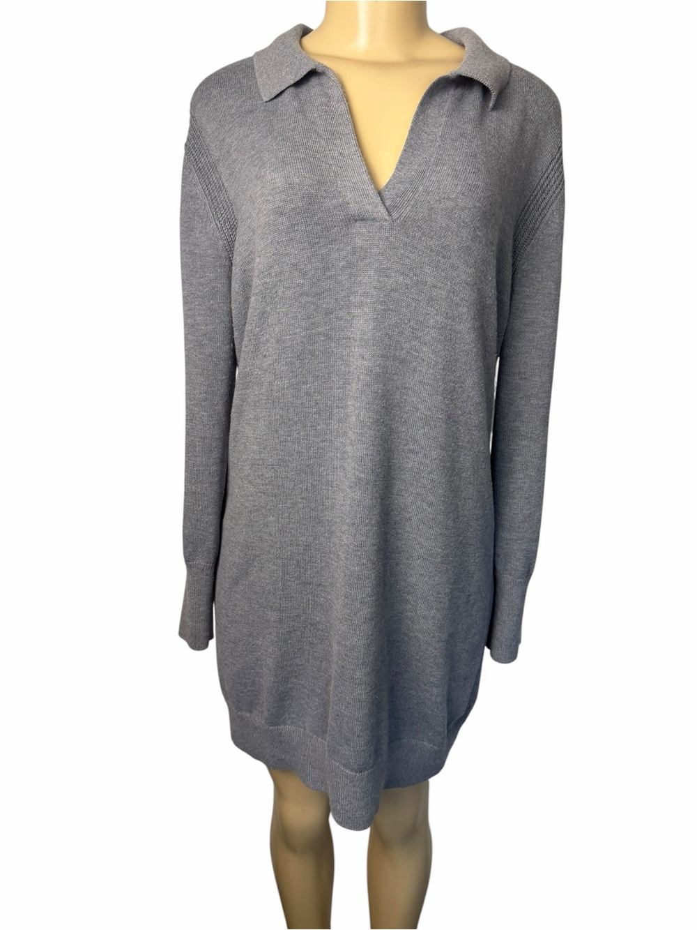 Vineyard Vines Polo Sweater Dress Wool Blend Cashmere Women’s Medium Gray